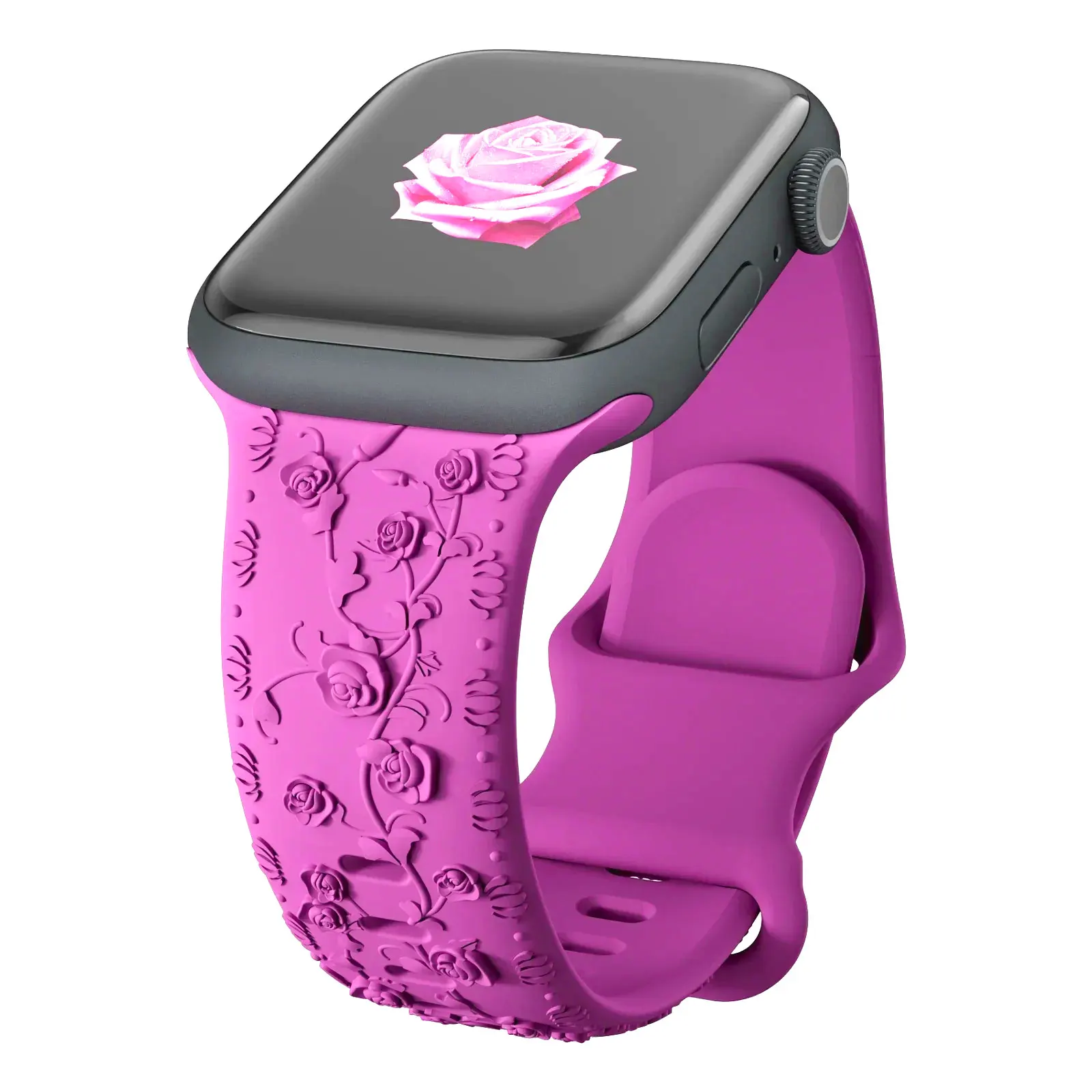 Voor Apple Watch Band 42mm 41 40 45mm 49mm 44mm Bloemengraveerde Armband Correa voor iWatch Series 12 11 10 9 7 SE 6 8 Ultra4 Band