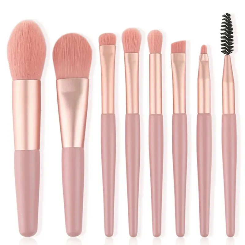 Portable 8Pcs Makeup Brush Set Soft Makeup Concealer Brush Blush Loose Powder Brush Eye Shadow Foundation Brush Beauty Tools