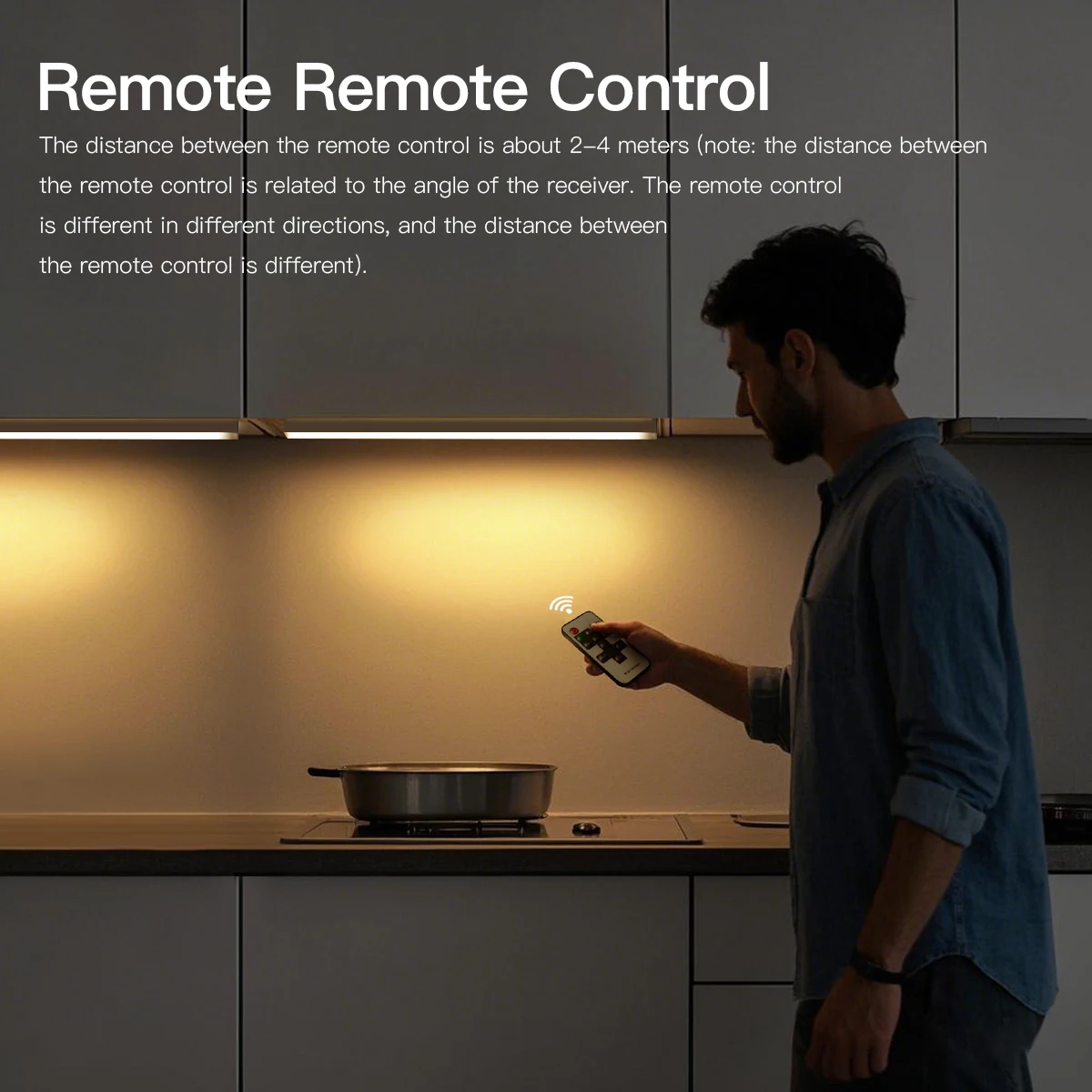 Barra de luz led de alumínio conectável, regulável, tira de tubo de controle remoto rf, faça você mesmo, cozinha sob armário, bancada de trabalho, lâmpada de armário