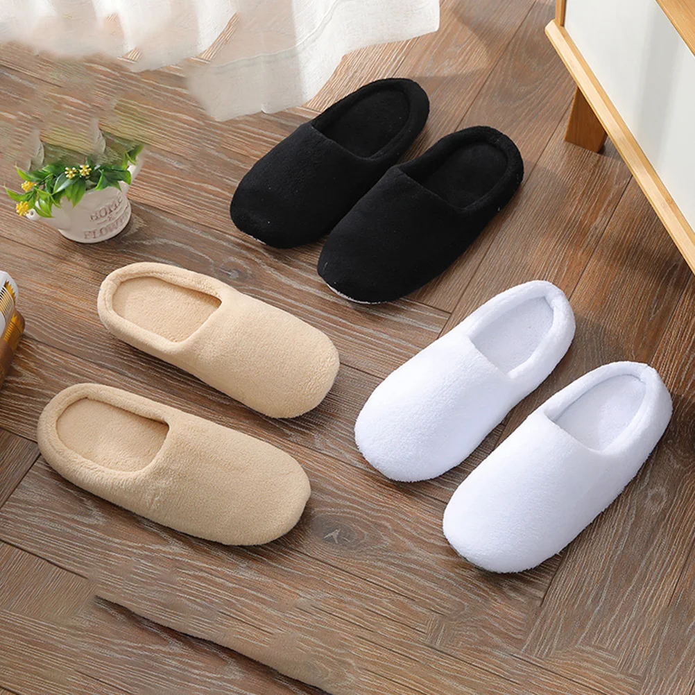 

Coral Fleece Non-slip Slippers Light Weight Hotel Travel Soft Comfortable Anti-slip Slippers For Beauty Salon No Loss