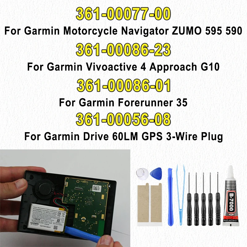 361-00077-00 361-00056-08 Vivoactive4 Battery For Garmin Motorcycle Navigator Forerunner Drive Vivoactive Zumo 4 35 60LM 595 590