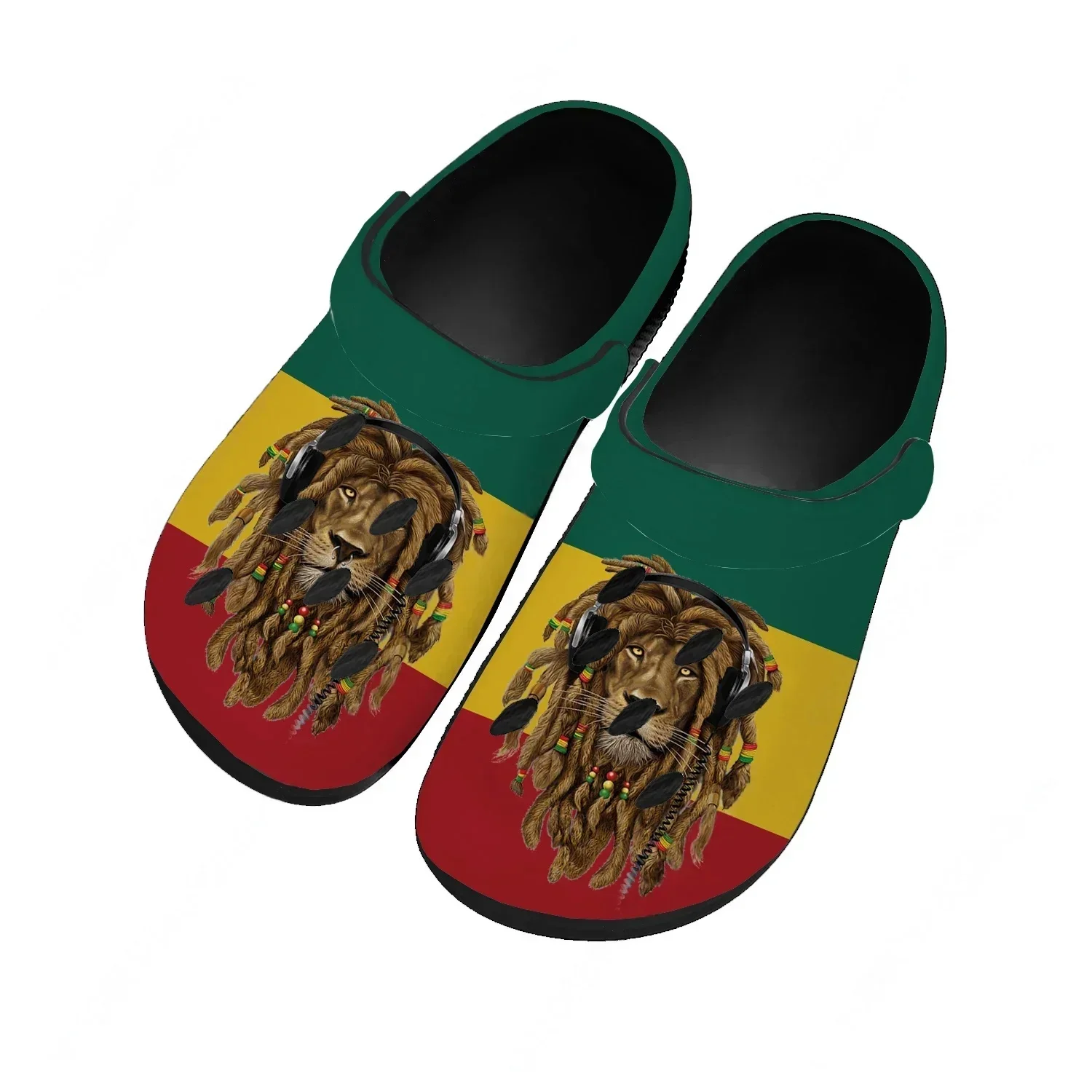 Reggae Rastafarian Rasta Rastafari Lion Of Judah Water Shoe Men Women Home Garden Clogs Custom Sandals Breathable Hole Slipper