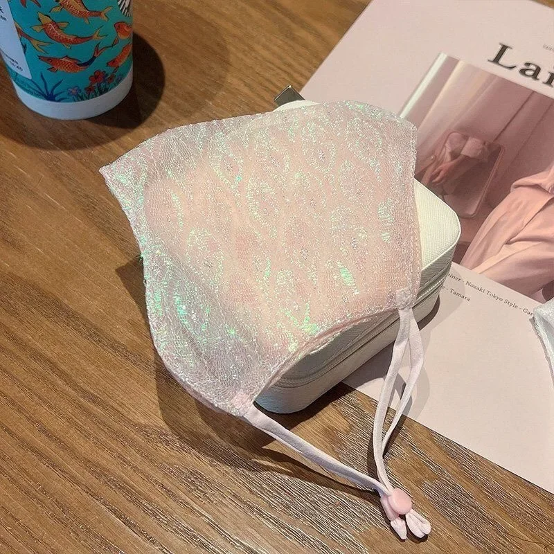 Sunscreen mask for women UV protection summer 3D internet celebrity lace breathable eye corner face mask, versatile and washable