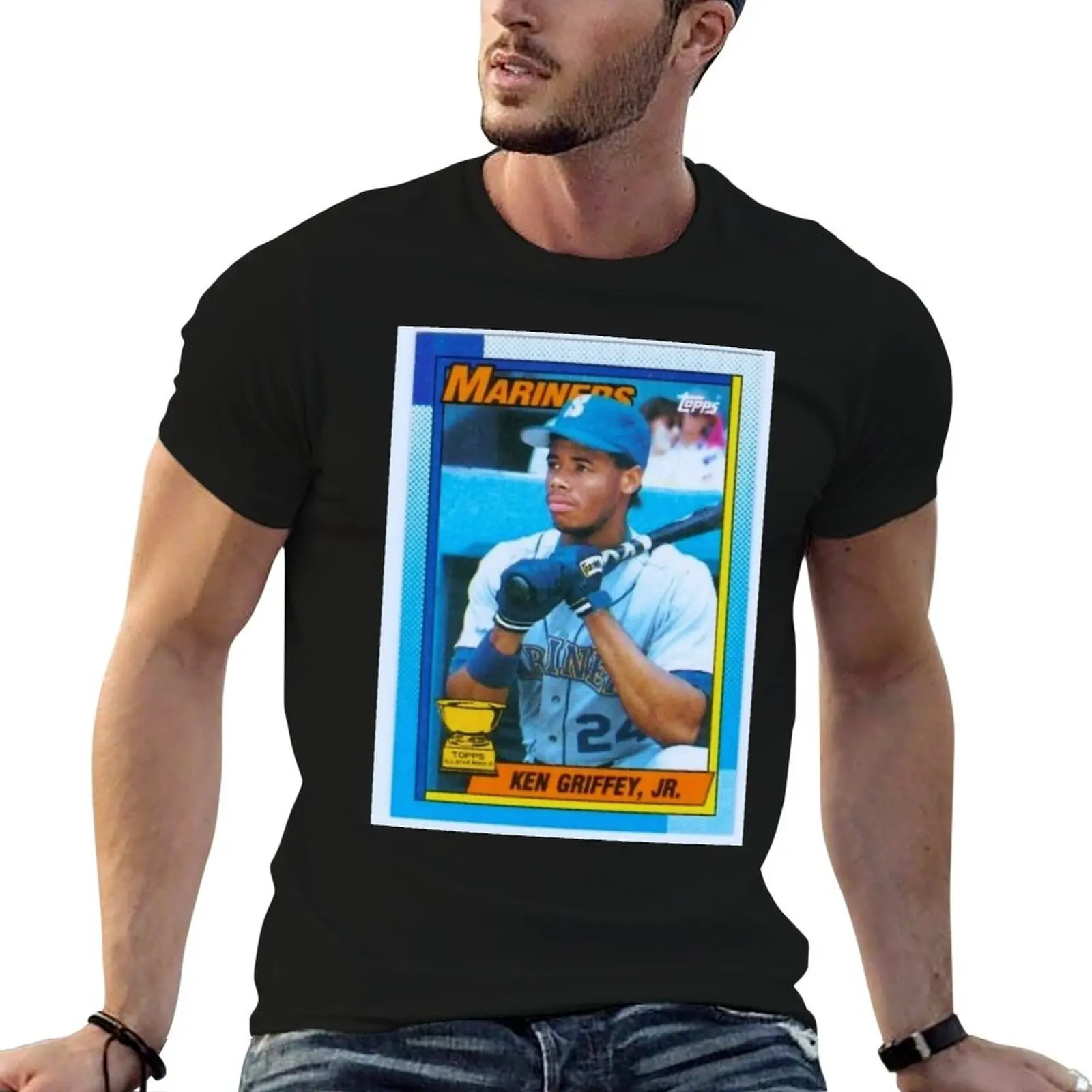 Ken Griffey Jr. ‘Topps’ Seattle Mariners 24 Outfielder All Star Vintage T-Shirt graphic t shirt vintage sublime mens clothes