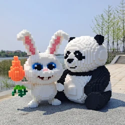 Juguete de bloques de construcción de Panda gigante, ensamblaje de partículas pequeñas, modelo Brick3D, regalo para niños y adultos