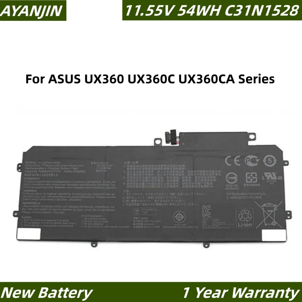 

C31N1528 11,55 V 54WH Аккумулятор для ноутбука ASUS UX360 UX360C UX360CA Series 3ICP3/96/103 0B200-02080100