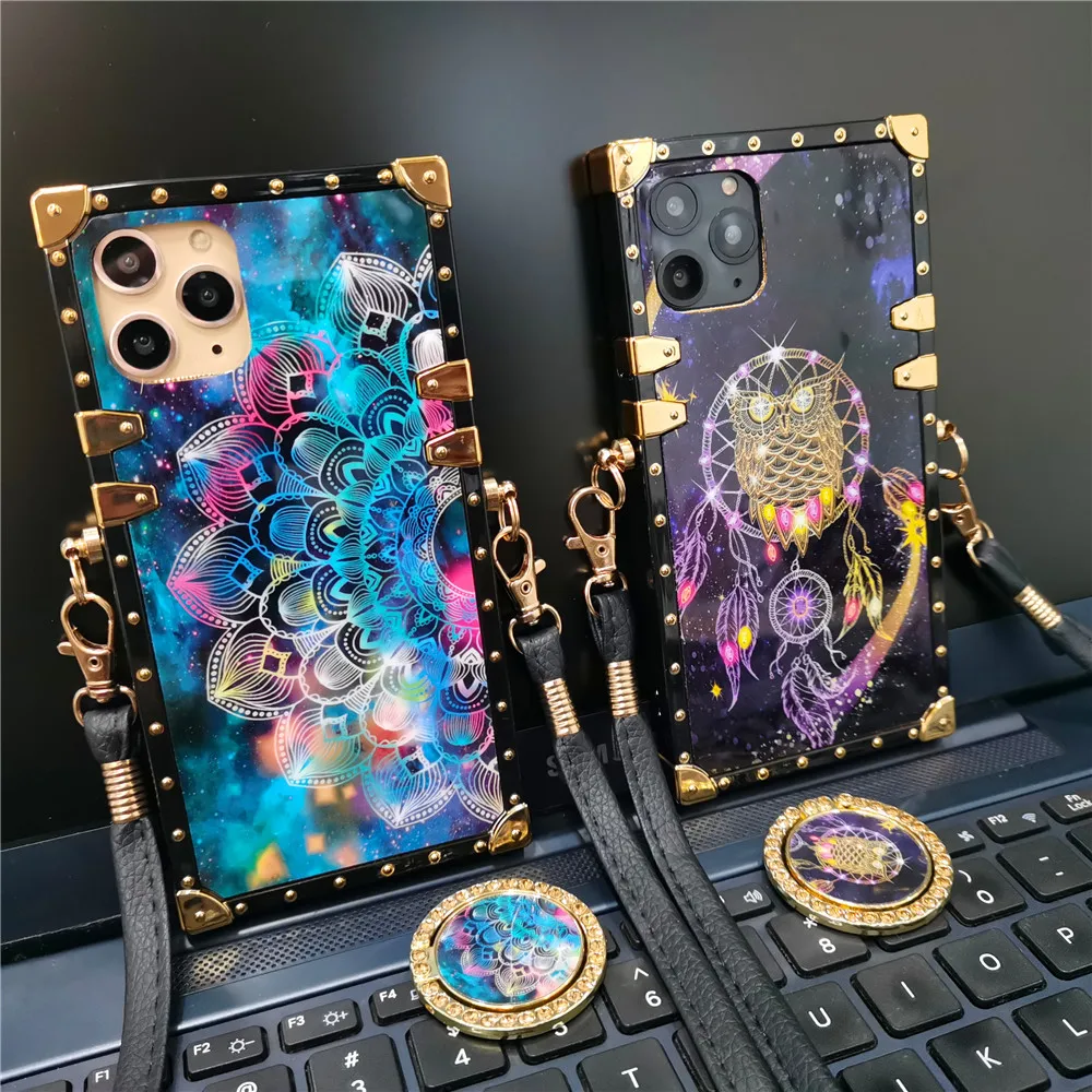 

Luxury Crossbody Lanyard Cover For Google Pixel 8 Pro Pixel 6 PRO 6A Colorful Owl Flower Phone Case For Google Pixel 7 Pro 7A