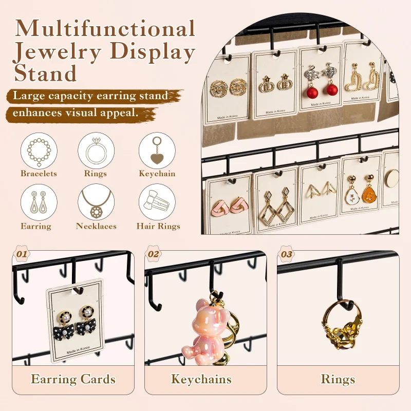 Custom.Floor الدائمة الدورية متجر المجوهرات يعرض موقف مجموعة الخشب القرط رف عرض حامل بيع