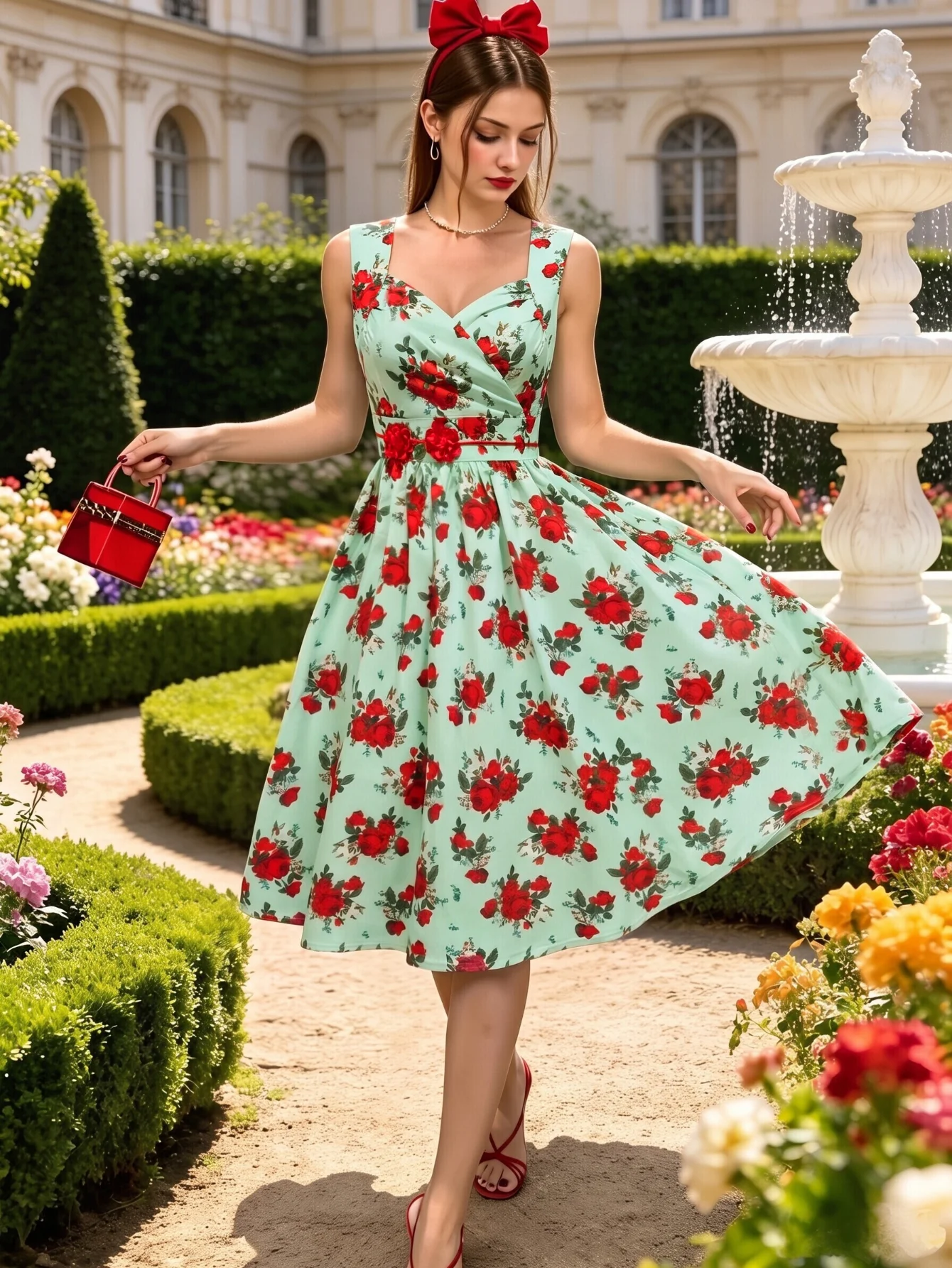 Midi Skirt Floral - Abito midi da donna senza maniche