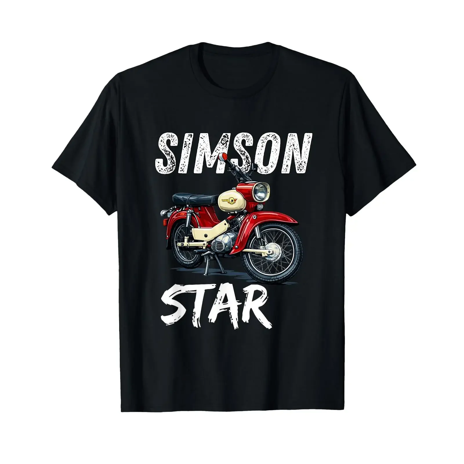 Simson SR4 2 Star Moped Cult Motorcycle GDR Classic Retro T Shirt vintage Washed homme designer clothes Versatile Soft