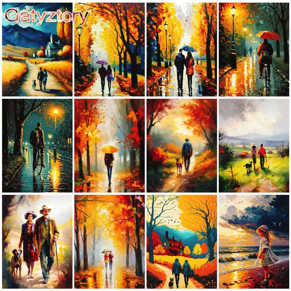 Gatyztory Painting By Numbers DIY Abstract Couple Modern Wall Art Home Decor Living Room On Canvas Picture By Number Adults Kit