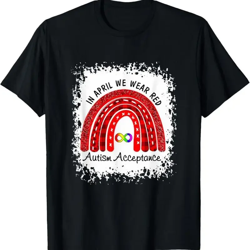 In April Wear Red Instead Autism Acceptance T Shirt