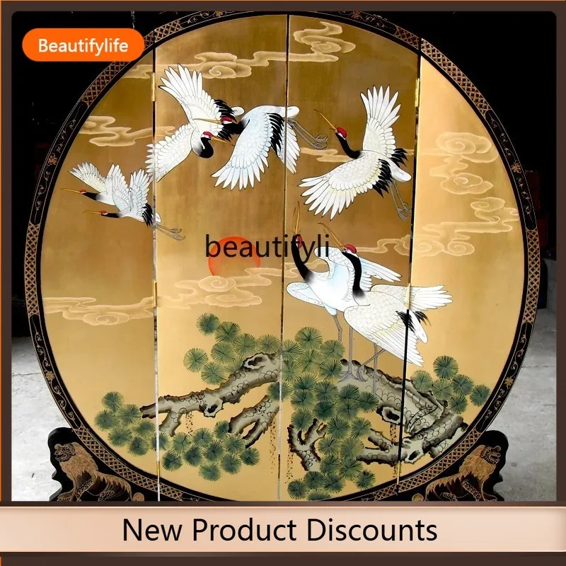 

f09 Folding screen hand-painted eyebrows Chinese screen, furniture live broadcast background wall