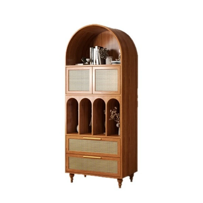 

LMM solid wood arched high cabinet antique living room household storage cabinet