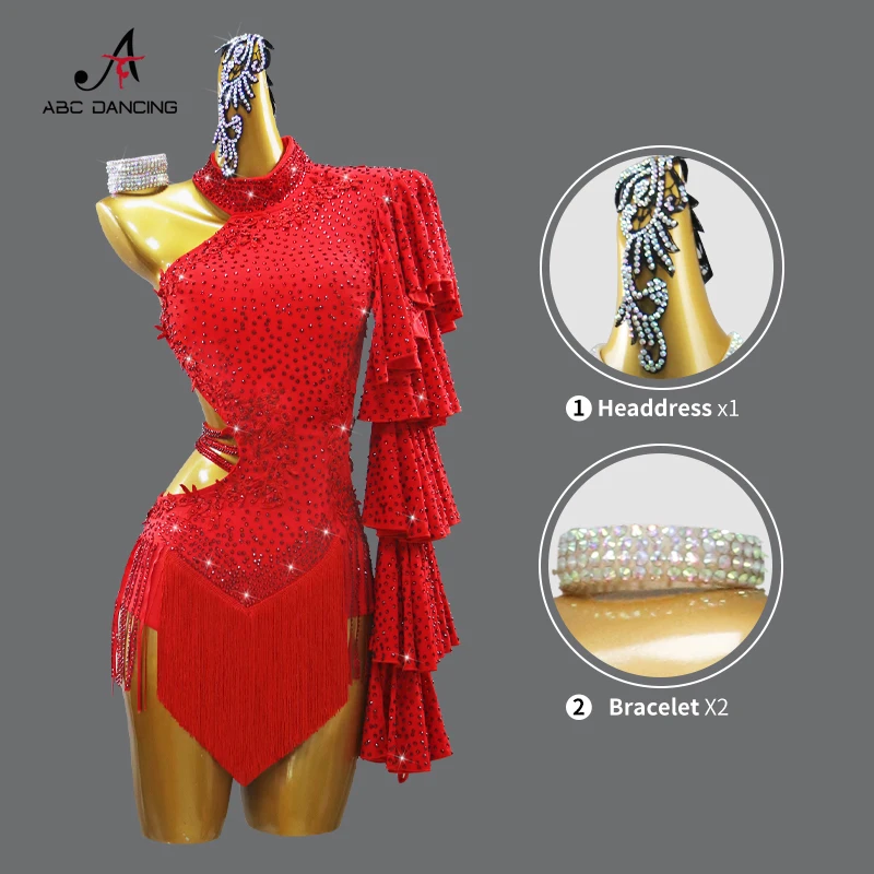 Latin vrouw dansjurk volwassen kostuum meisjes prom sexy podiumpak 2026 jonge outfit Amerikaanse sport feestavond strass-kleding