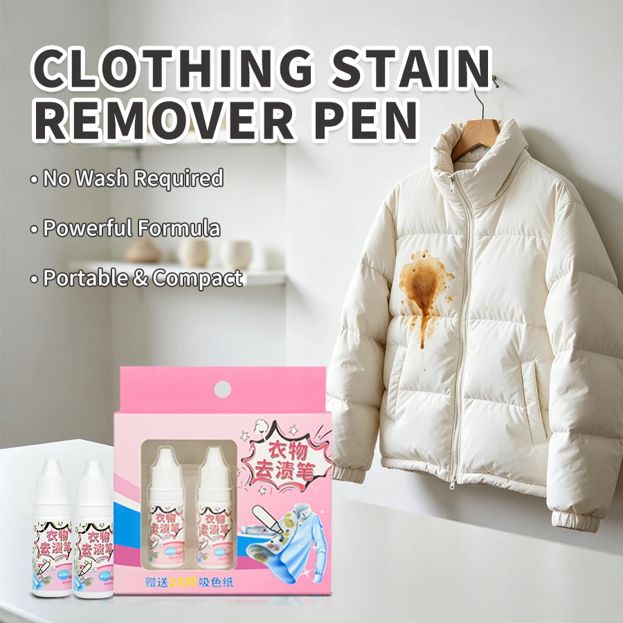 

CASHAREYA Stain Remover Pen 10ml Portable No Wash Magic Stain Pen for Clothes Oil Red Wine Food Stain Removal Travel Essential