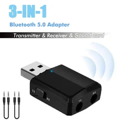 Bluetooth 5.0 Audio Transmitter Receiver 3.5mm AUX Jack RCA USB Dongle Stereo Wireless Adapter for TV Car Kit Speaker Headphones