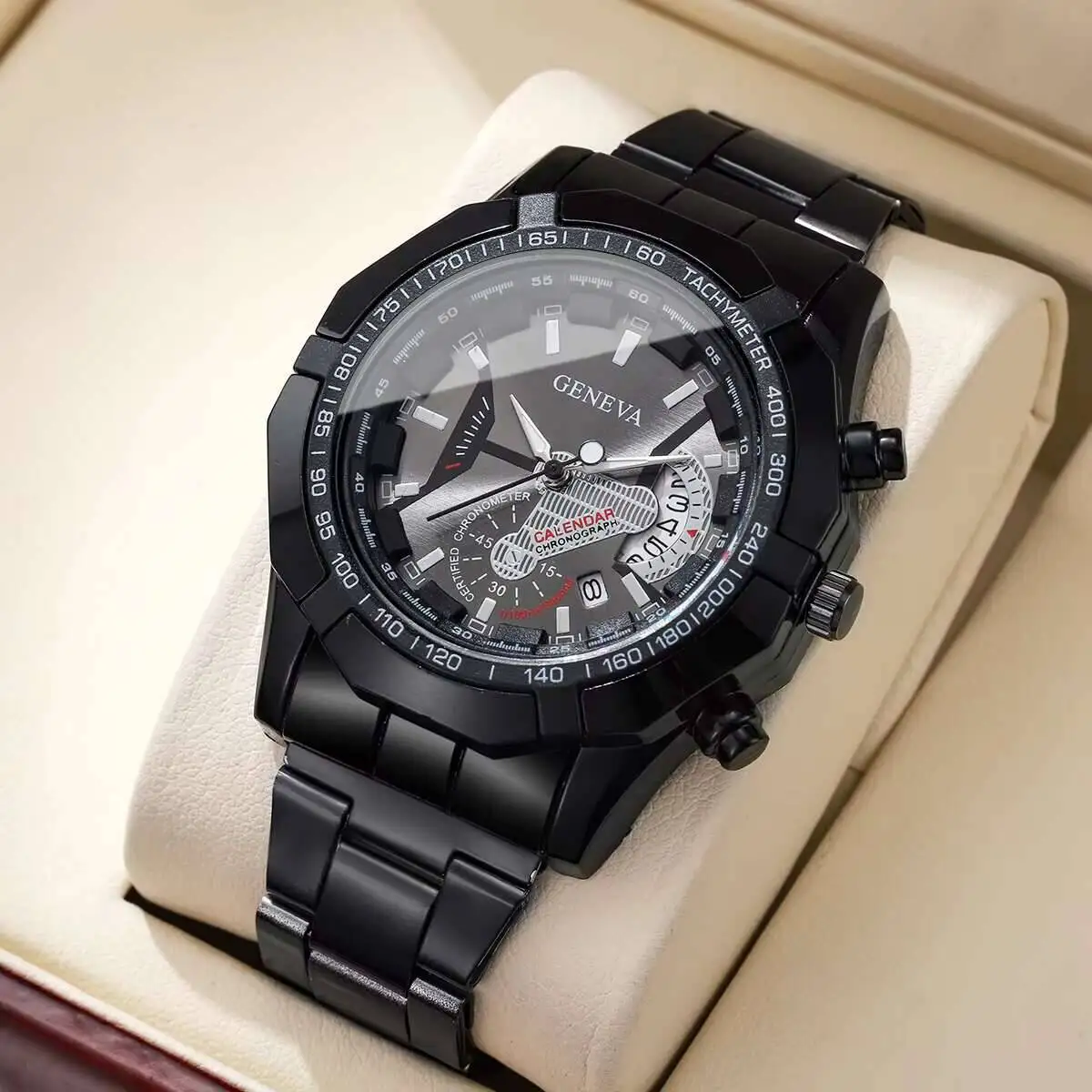 ساعات رجال الأعمال الفاخرة موضة الطلب الكبير التقويم ساعة كوارتز Reloj Hombre (بدون صندوق) #3