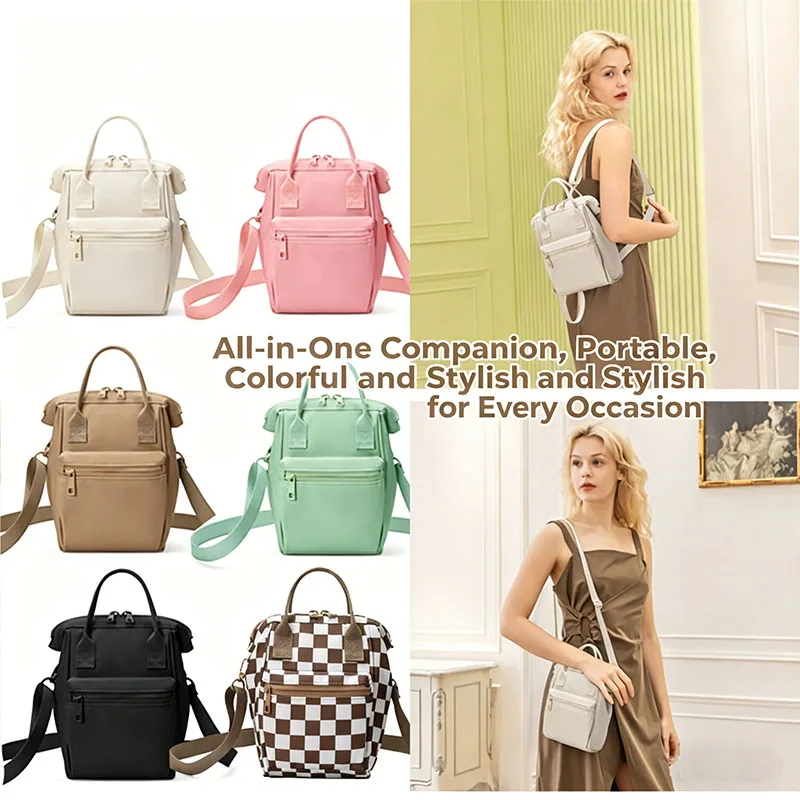 

Simple Fashion Mini Backpack Oxford Cloth Zipper Closure Shoulder Crossbody Bag Mobile Phone Bag For Daily Use