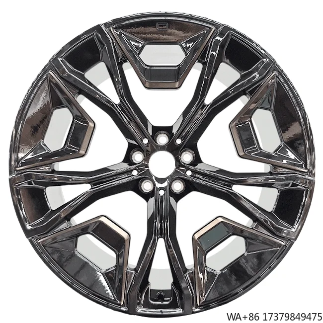 

22 Inch Gloss Black Chrome CNC Machined Forged Alloy Wheel Rim 5 Lug Fit for SUV Pickup Truck Luxury Passenger Car New Condition
