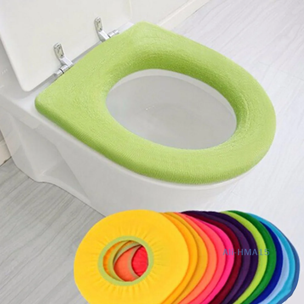 1Pc random colors Warm Soft Washable Toilet Seat Cover Mat Home Decor Closestool Mat Seat Case Toilet Lid Cover Accessories