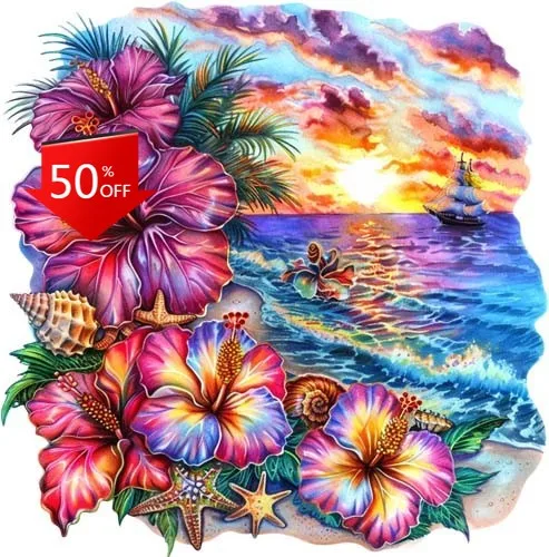 

Summer Tropical Flower Wall Funny Laptop Window Car Walls Accessory Cute Unique Vintage