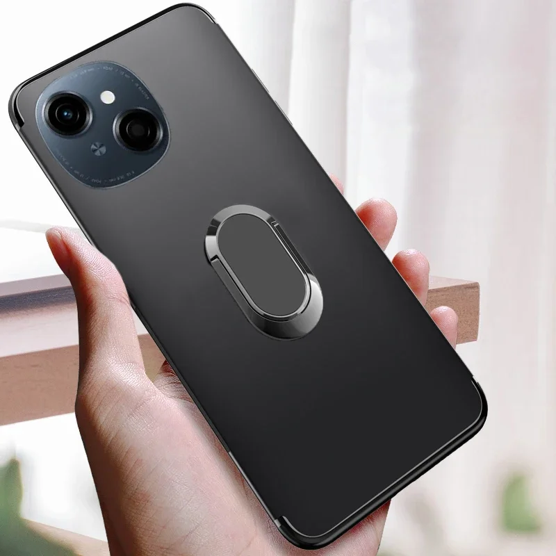 

For Tecno Spark 40 Pro 40C Case With Holder Ring Silicone Soft TPU Ultra-Thin Cover For Tecno Spark 40 Pro Plus 40C Back Casing