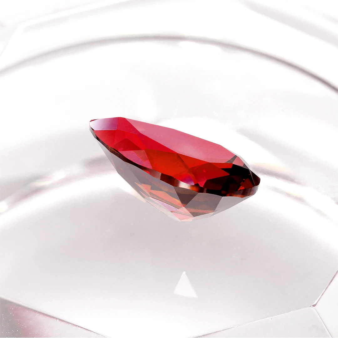 

Eme jewe Lab Grown Ruby Pear Cut Gemstone for Charms Advanced Jewelry Making Materials With Certificate DIY