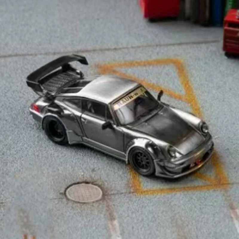 In Stock 1:64 STAR RWB 964 GT Raw Copper Titanium Diecast Diorama Car Model Collection Miniature Toys