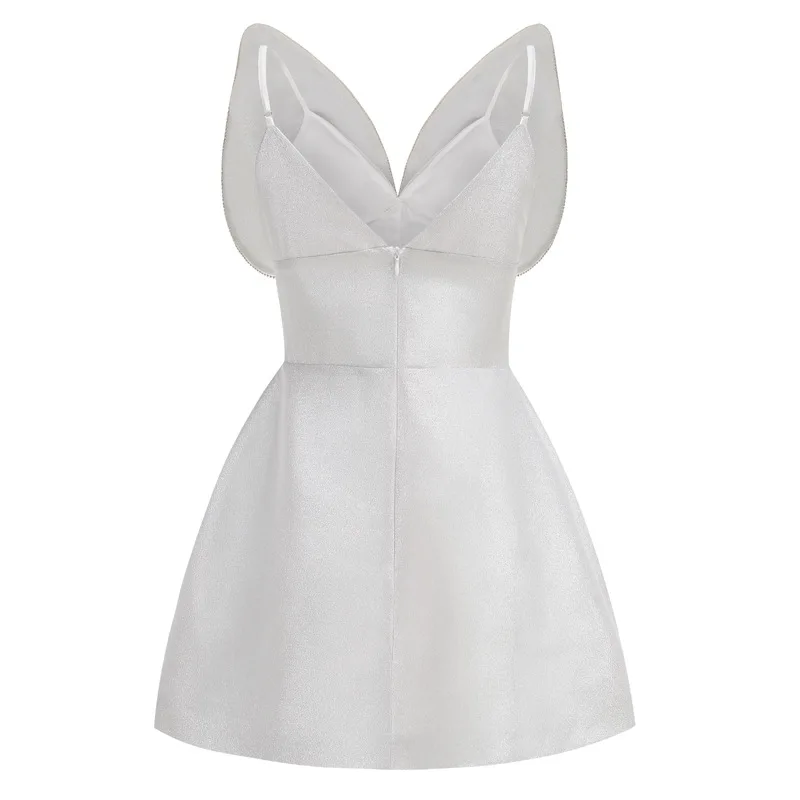 White Elegant Simple Bow Brithday Evening Dresses Luxury 2025 Summer New Sexy Spaghetti Strap Prom Dress Party Women's Clothes