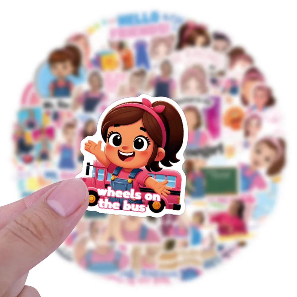 

55PCS Cartoon Funny Ms Rachel Meme Sticker Doodle Waterproof Decal Children's Toy Gift for Mobile Phone Case Suitcase Desk