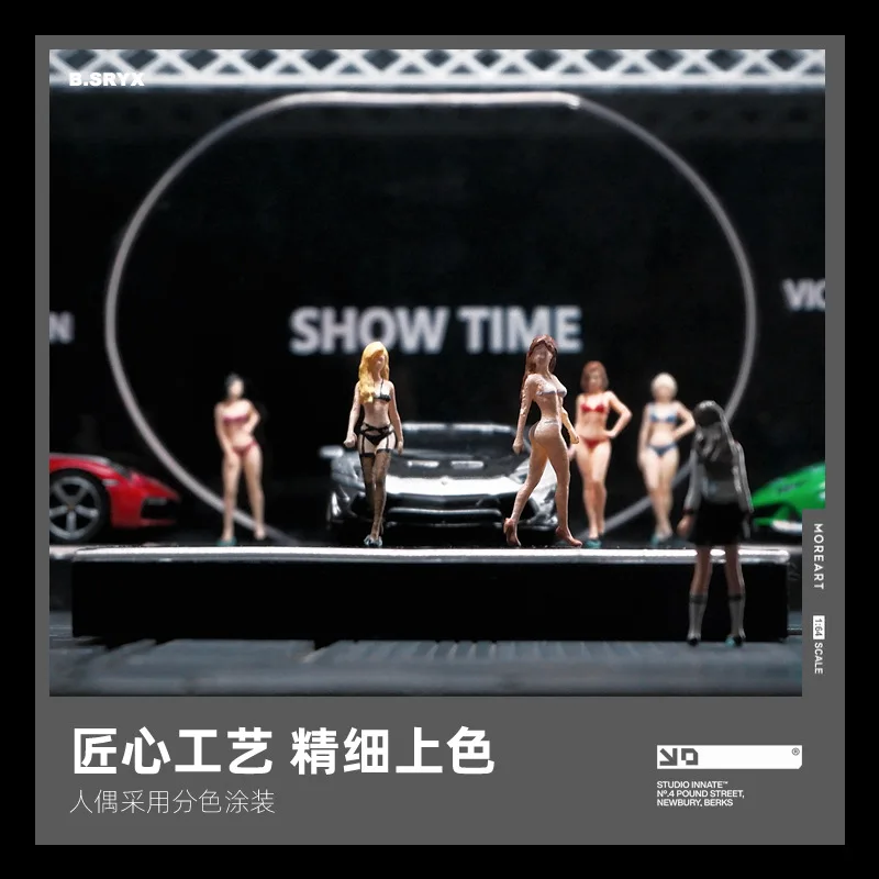 1:64 Anime Badpak model Figuur Mini Pop Model miniatuur Fotografie rekwisieten Scène Model DIY Zandtafel landschapsarchitectuur ornament