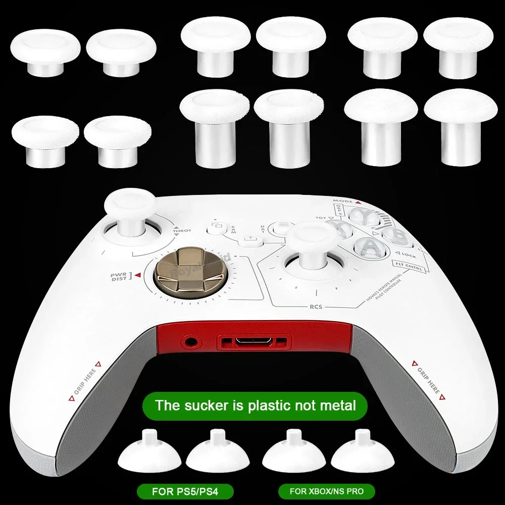 For Xbox Series X/S/Xbox One/PS5/NS Pro Joystick Thumbstick Metal Mushroom Joystick Extender Controller Shaft High-Rise Texture