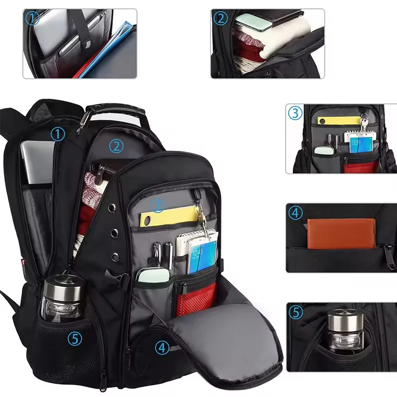 Multifunction 40l Rfid Mochilas Usb Bags for Men Business Bagpack Travel 15.6inch Laptop Backpack