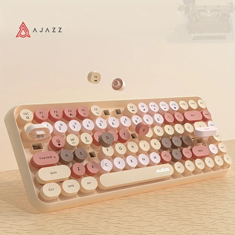 

AJAZZ 308I Wireless Keyboard & Mouse Set, Gradient Punk, Mechanical Feel, Silent, Stylish for Women & Office