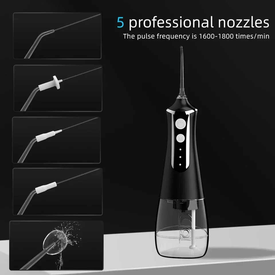 USB قابلة للشحن عن طريق الفم الري ، دودة الحرير المياه ، المحمولة الأسنان المياه النفاثة ، 300 مللي خزان المياه ، مقاوم للماء الأسنان الأنظف