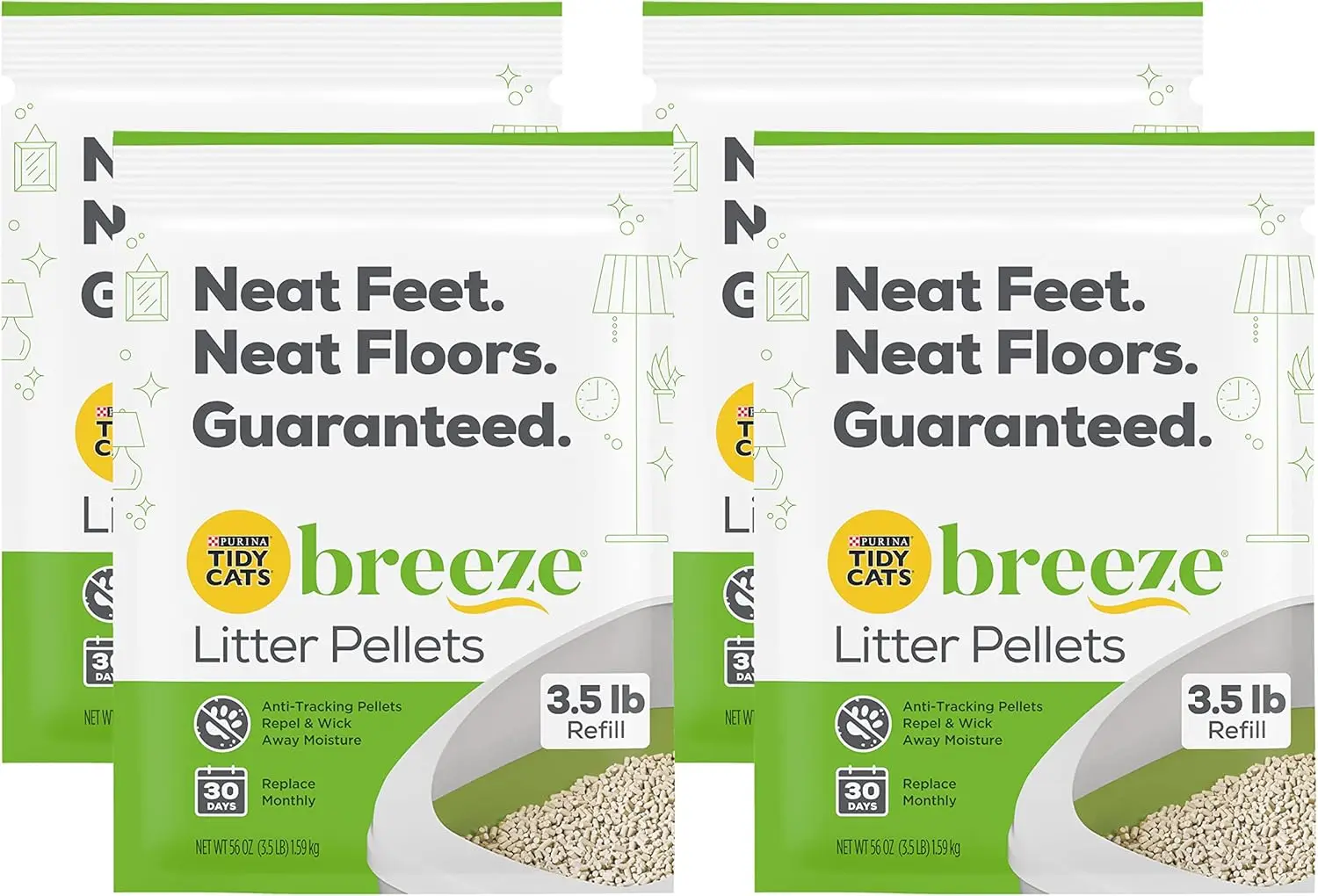 Purina Tidy Cats Breeze Cat Litter Pellets Refill - 3.5 Lb. Pouch (Pack of 4)