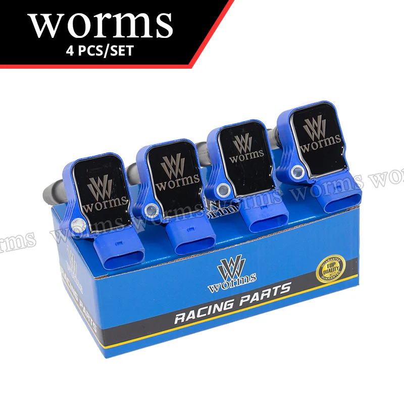 Worms Upgrade Ignition Coil Racing 4Pcs For Audi A3 Q5 VW Golf Passat 2.0T EA888 GEN3 06H905110L bobina encendido vw