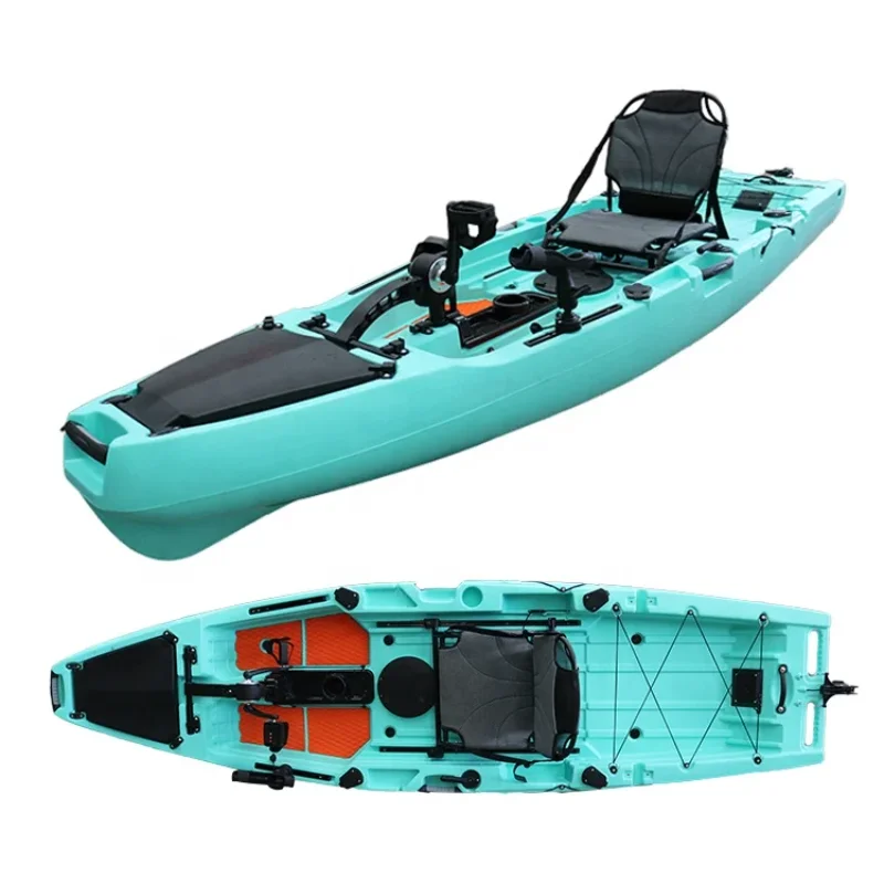 

2024 Hot Pedal Kayak for Fishing 10.5FT Sit on Top Single Seat Plastic Fishing Kayak with Pedal Drive and Wheel