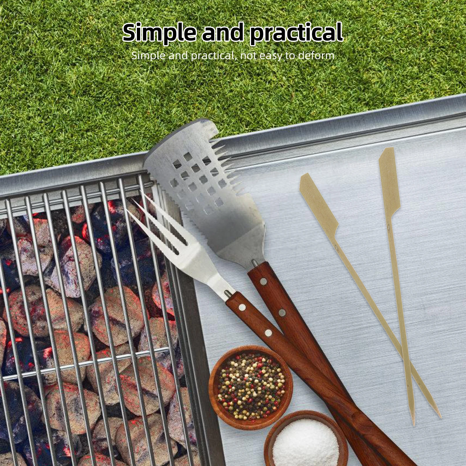 

100pcs Skewers Disposable Oden Grill Tools Bamboo Food Sticks Appetizer Picks BBQ Parties Camping Food Sticks