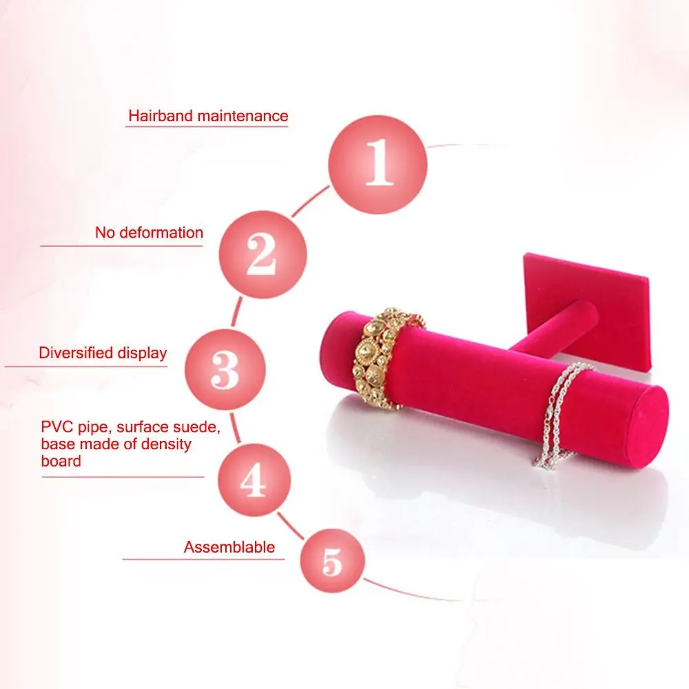 6 Colors Velvet Bracelet Chain Watch Upright Display Rack Jewelry Organizer Hard Jewelry Display Stand Holder