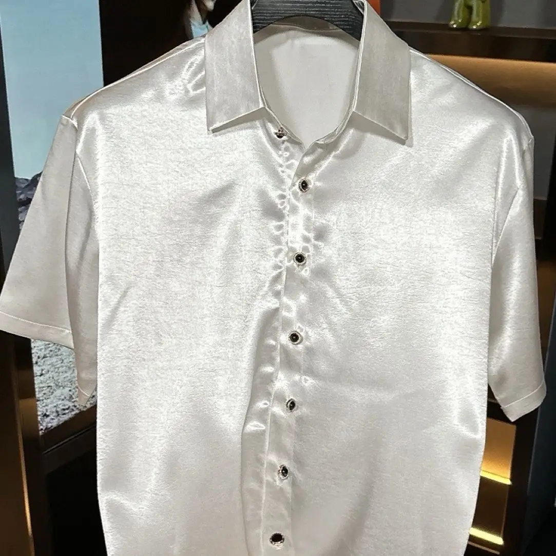 Summer 2026 New Men's Short Sleeve Shirt Fashion Versatile Lapel Premium Men's Top