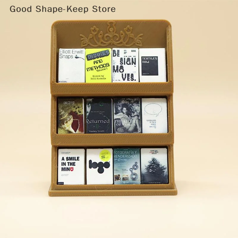 

1/12 масштаб мини книжные полки витрина для кукольного домика учебная мебель микро сцена орнамент модель украшение кукольного дома