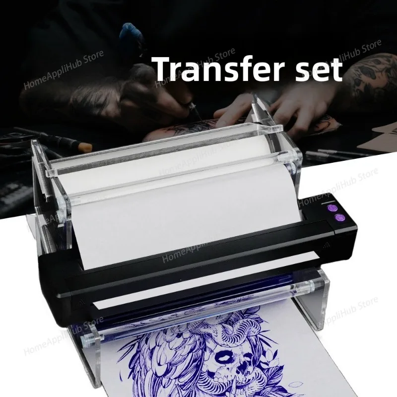 

P19Tattoo Transfer Machine Realistic Lines Bluetooth Thermal Printing Pattern Machine Tracing Paper Long Image Clear Makeup Tool