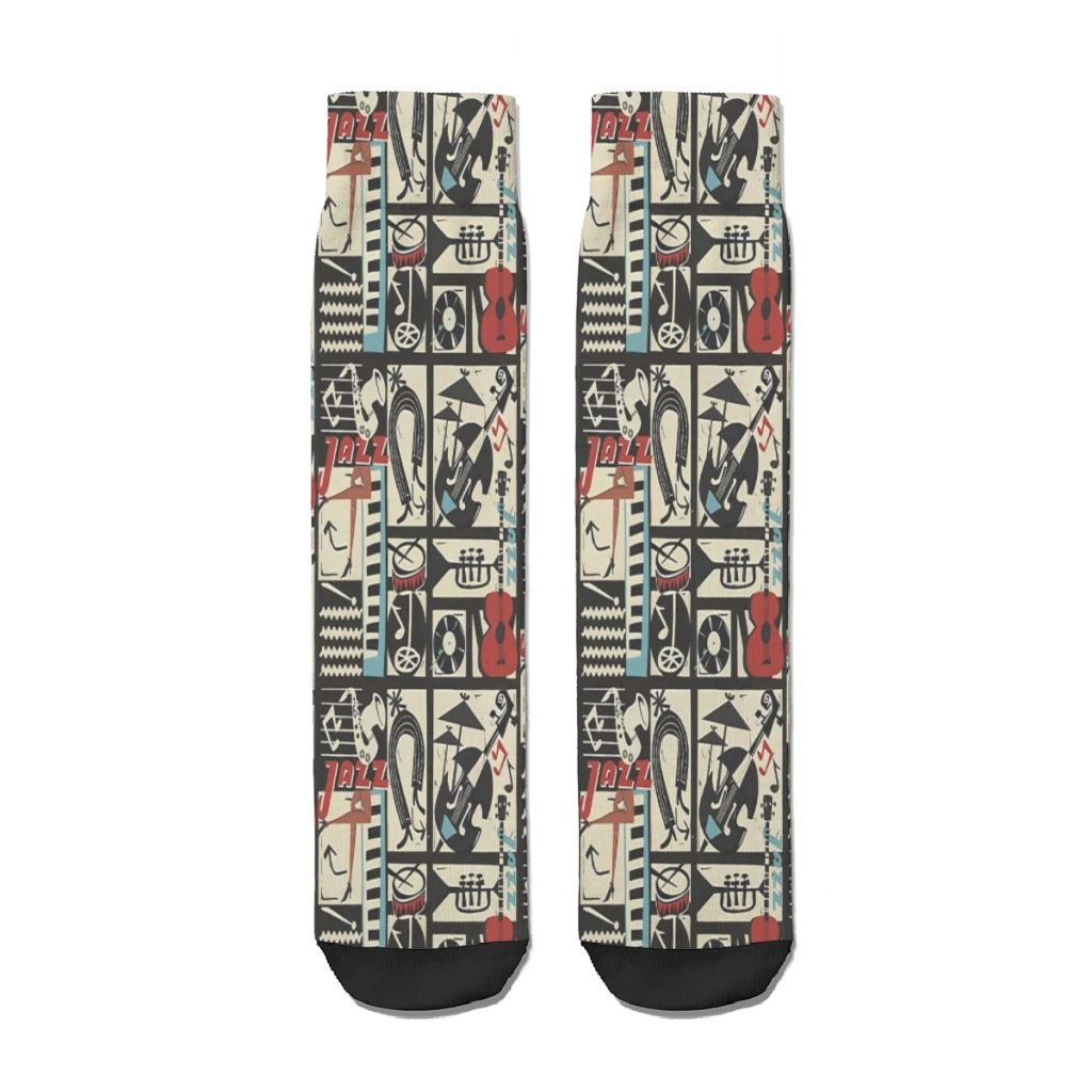 The Jazz Rythm Full Version  Straight Socks Male Mens Women Autumn Stockings Polyester Printed