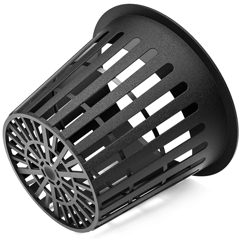 3 Inch Net Cup Hydroponic Tank, 100Pack Hydroponic Planting Basket, Used For Hydroponics, Slotted Mesh, Black And White