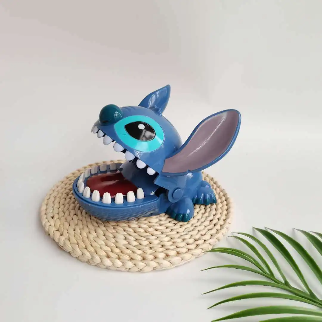 Disney Stitch Bite Finger Tricky Toy Parent-child Interactive Puzzle Push Teeth Funny Game Doll for Kids Surprise Gifts