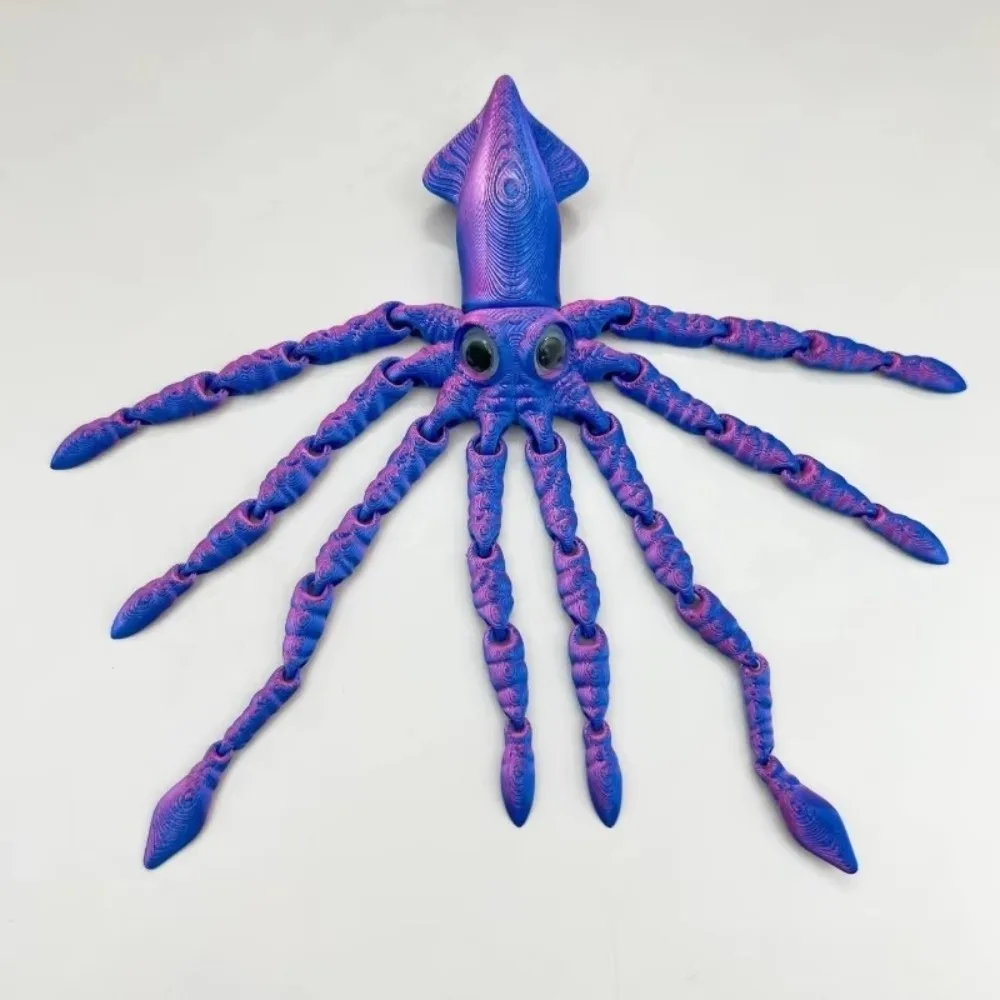 

New Movable Joints 3D Printed Model Toy Action Figures Ornament Squid Model Octopus Model For Kids Gift