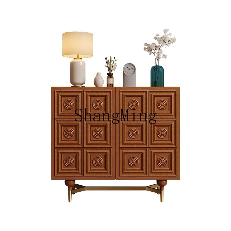 

ZYY retro style home entrance cabinet small apartment door decorative cabinet medium ancient style creative dining side cabinet