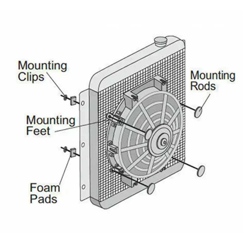 1Set Electric Radiator Fan Tie Strap Mounting Kit Zip Ties Straps Tabs Springs